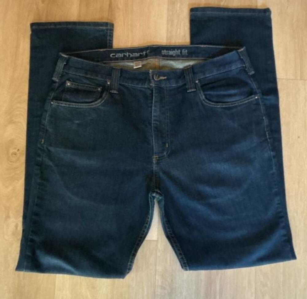 Carhartt Men's Straight Fit Dark Wash Jeans Size 36x34
